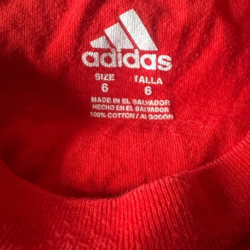 Adidas stars & stripes American flag logo Red Short Sleeve Tee with Iconic Logo